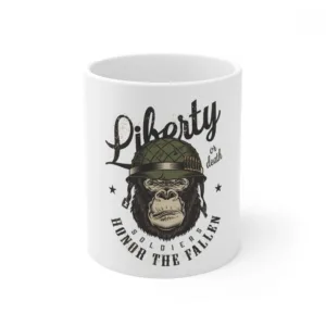 Ceramic Gorila Desing Printed Coffee Mug (Color: White, Capacity:330ml)