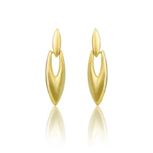 Women's brassNew Gold Tone Polish Mini Office Earrings (Gold Plated)