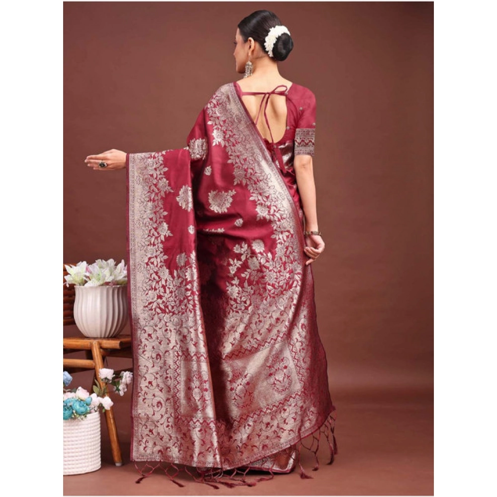 PID-65264-Women-s-Banarasi-Silk-Printed-Saree-With-Unstitched-Blouse-5-5-Mtr-Maroon-2-1000×1000-1.webp