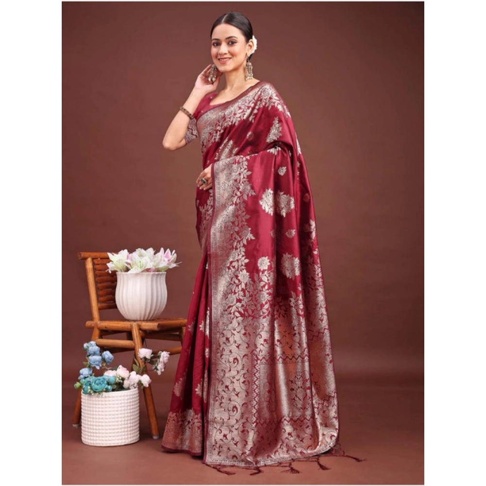 PID-65264-Women-s-Banarasi-Silk-Printed-Saree-With-Unstitched-Blouse-5-5-Mtr-Maroon-4-1000×1000-1.webp
