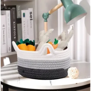 Cotton Pack Of_1 Cat Basket 8x4 Inch Storage Basket For Clothes (Multicolor)