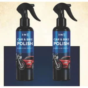 Pack of 2 3-in-1 Car and Bike Polish Spray Bottles 100 ML