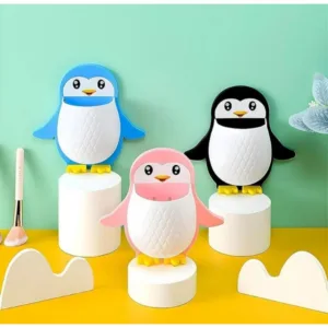 Pack of 3 Wall Mounted Penguin Design Toothpaste Holder (Multicolor)