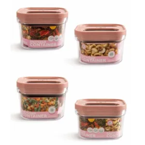 Pack of 4 Switchers Airtight Storage Container Set 500 ML (Pink)