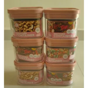 Pack of 6 Switchers Airtight Storage Container Set 500 ML (Pink)