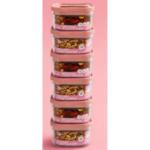 Pack of 6 Switchers Airtight Storage Container Set 1250 ML (Pink)