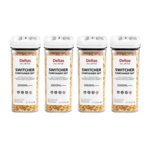 Pack of 4 Switchers Airtight Storage Container Set 2000 ML (White)