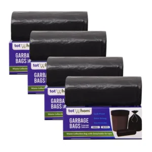 Pack of 4 Recyclable Plastic-Biodegradable 17 x 19 Inches Garbage Bag (Black)